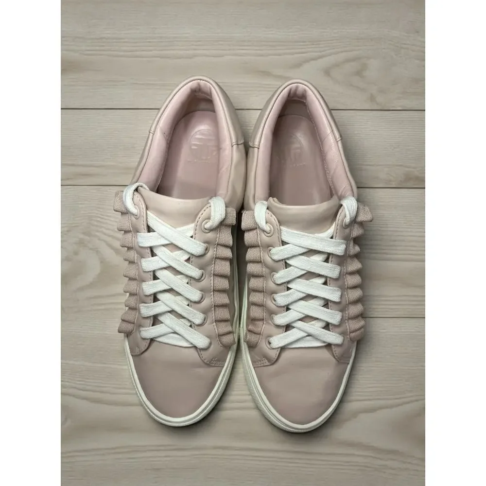 Tory Burch Sport Leather Ruffle Sneaker Size 8M